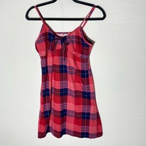 La Vie En Rose Red Link Blue Purple Plaid Sleepwear Dress M